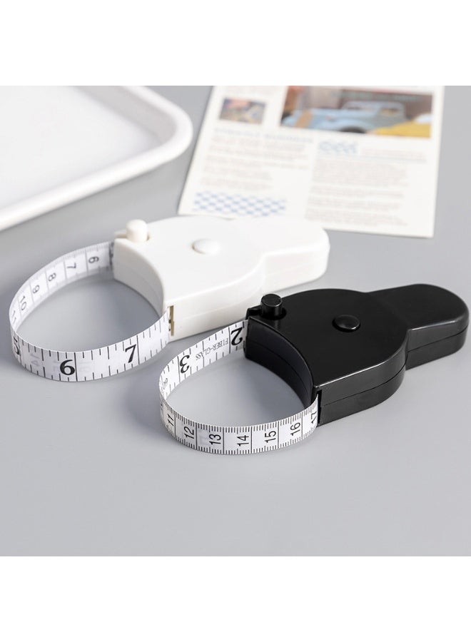 2PCS Automatic Body Measuring Tape – Retractable Soft Ruler for Waist, Hip & Fitness Measurements(Balck&White) - Image 1